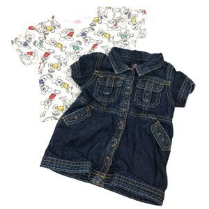 Lot Baby B Gosh Denim Dress Disney Baby Mickey Mouse T Shirt Baby Girl 6 Months